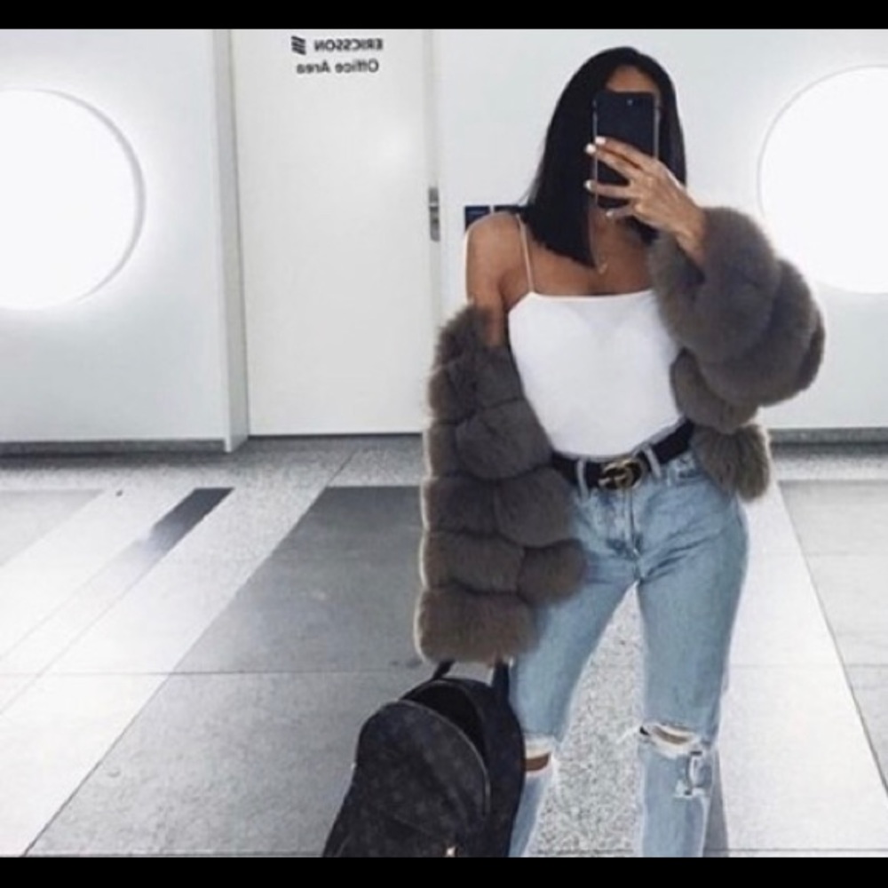 Natural gray Fox fur from Finland